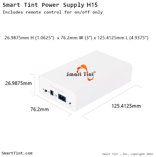 Smart Tint Power Supply H-15R w/ Remote Control/Wall Switch - Smart Film
