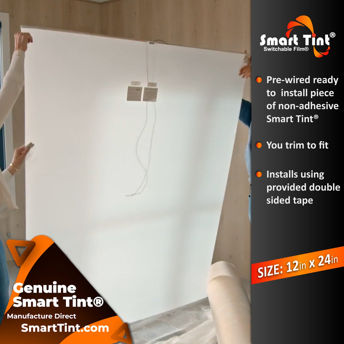 Smart Film® 12-in x 24-in Smart Film Switchable Privacy Electric Window Tint